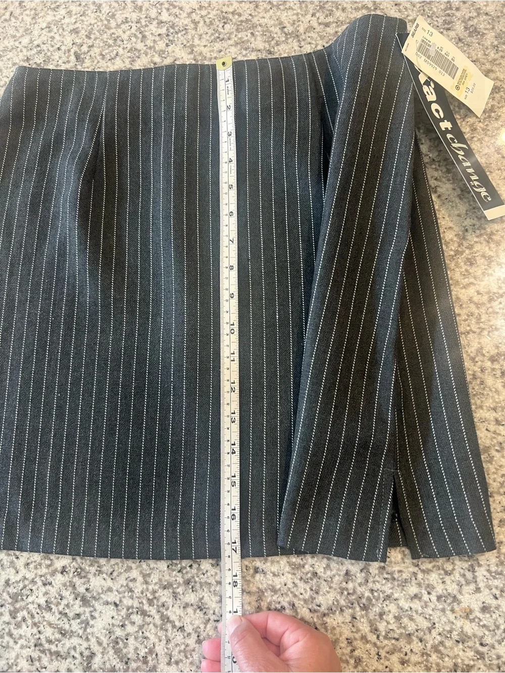 Charcoal Gray Pinstripe A-Line Mini Skirt